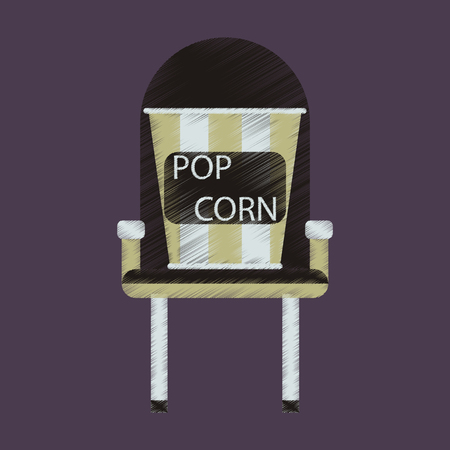 Flat Icon in Shading Style popcorn cinemaのイラスト素材