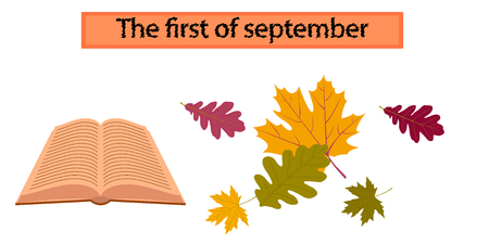 assembly flat icons open book leavesのイラスト素材