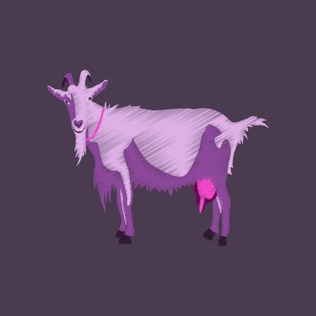 flat shading style icon goatのイラスト素材