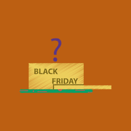 flat shading style icon gift box Black Fridayのイラスト素材