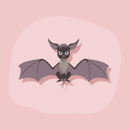 paper sticker on stylish background cute batのイラスト素材
