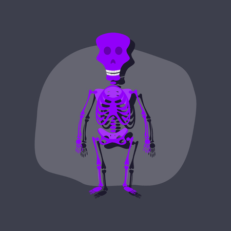 paper sticker on stylish background skeleton Halloween monsterのイラスト素材