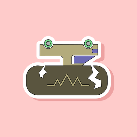paper sticker on stylish background natural disaster earthquakeのイラスト素材
