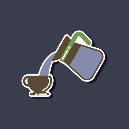 paper sticker on stylish background of cup Coffee Makerのイラスト素材
