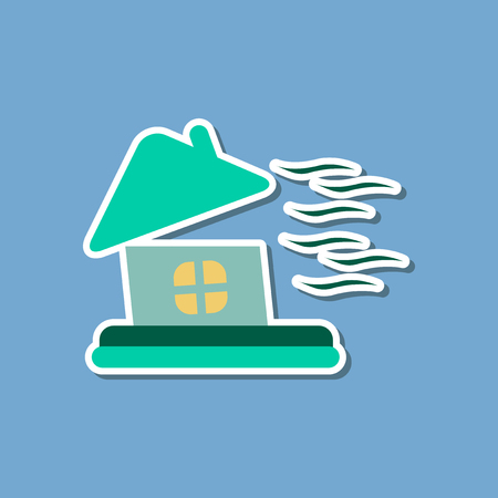 paper sticker on stylish background of storm the houseのイラスト素材