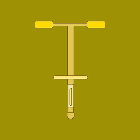 flat icon on background Kids toy pogo stickのイラスト素材