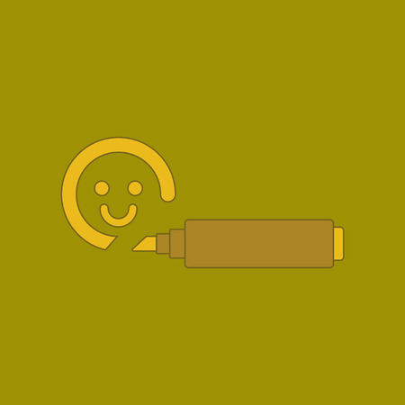 flat icon on background Kids toy felt-tip markerのイラスト素材