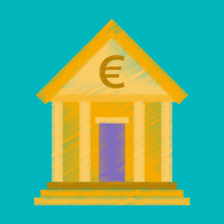 flat shading style icon business bank buildingのイラスト素材