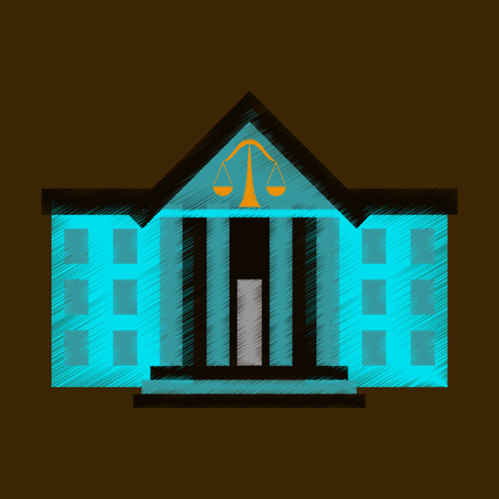 flat shading style icon courthouseのイラスト素材