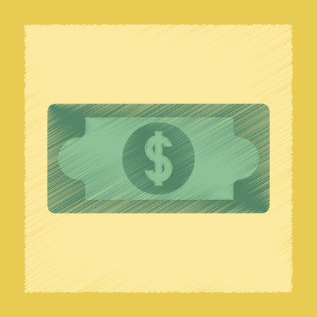 flat shading style icon dollar moneyのイラスト素材