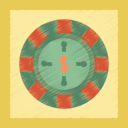 flat shading style icon roulette casinoのイラスト素材