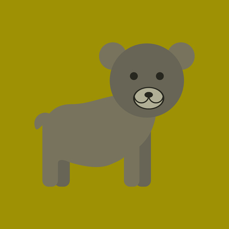 Flat icon stylish background cartoon bear