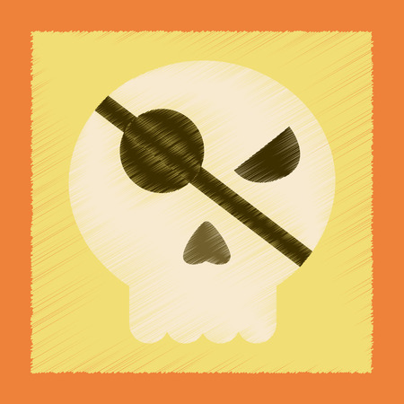 flat shading style icon halloween emotion skullのイラスト素材