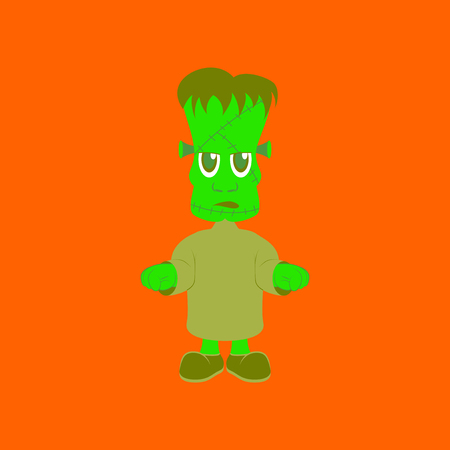 flat illustration on background of zombie menのイラスト素材