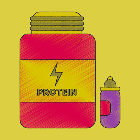 flat shading style icon Bank of proteinのイラスト素材