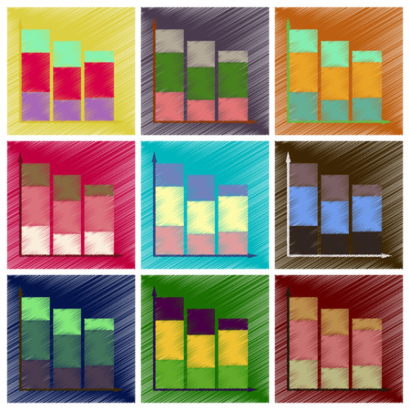 Colorful economic graphs illustration.のイラスト素材