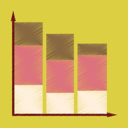 flat shading style icon Economic chartのイラスト素材