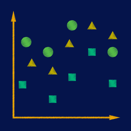 flat shading style icon Geometric chartのイラスト素材