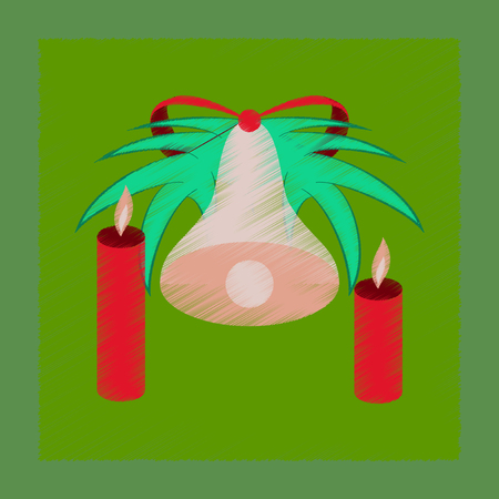 flat shading style icon Christmas bellのイラスト素材