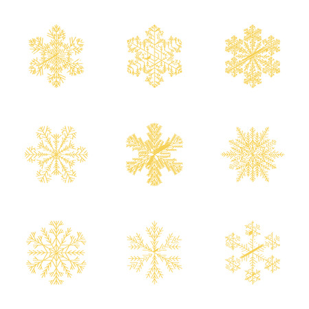 assembly flat shading style illustration snowflakeのイラスト素材