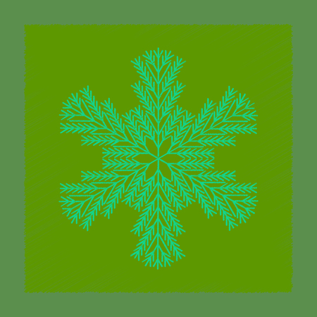 flat shading style icon snowflakeのイラスト素材