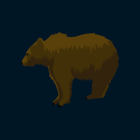 Vector illustration in flat style of a bearのイラスト素材
