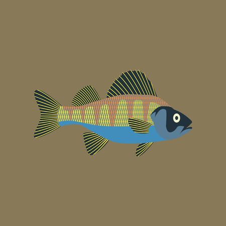 Vector illustration in flat style of a perchのイラスト素材