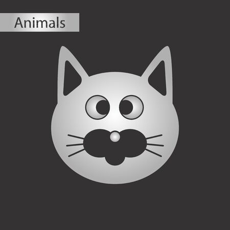 Back and white style icon of a pet catのイラスト素材