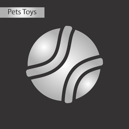 black and white style icon dog toy ballのイラスト素材