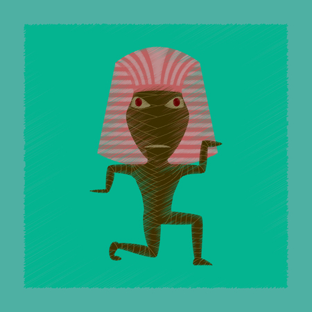 flat shading style icon mummy halloween monsterのイラスト素材