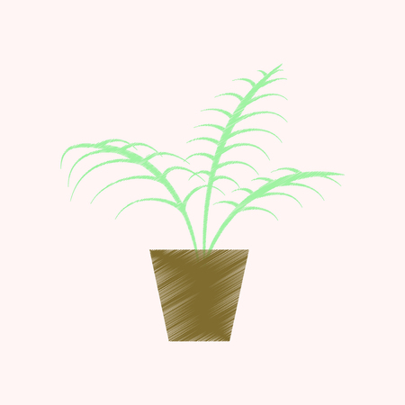 flat shading style icon Ficusのイラスト素材