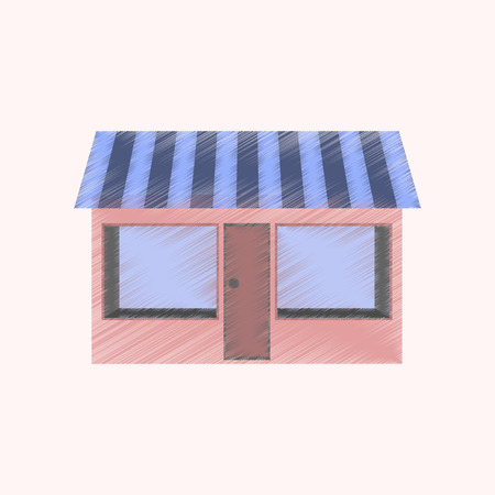 flat shading style icon shopの写真素材