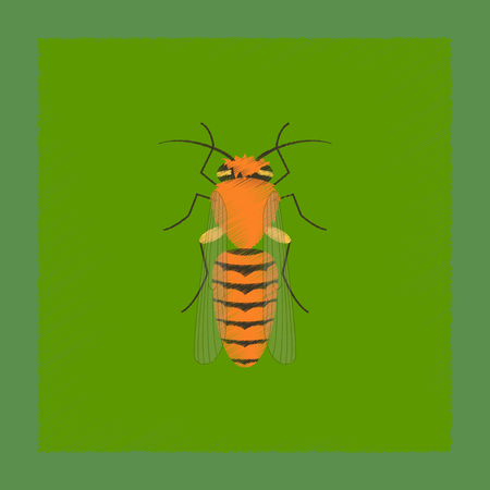 flat shading style illustration of insect beeの写真素材