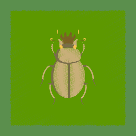 flat shading style illustration of bug scarabの写真素材