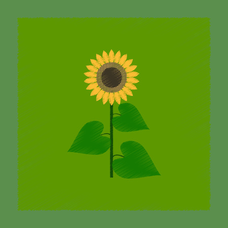flat shading style illustration sunflowerのイラスト素材