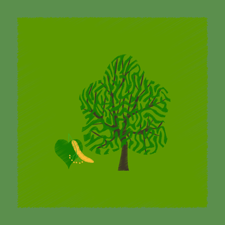 flat shading style illustration linden woodのイラスト素材