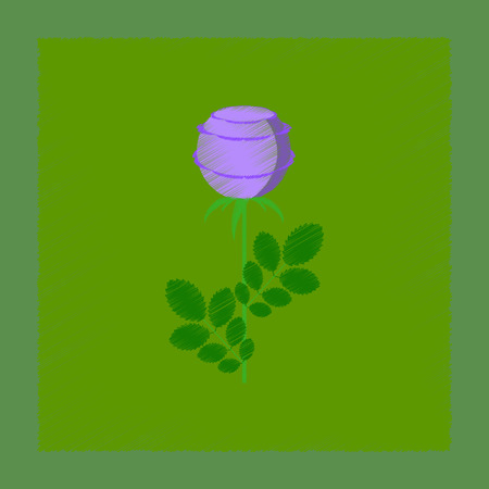 flat shading style illustration plant rosaのイラスト素材