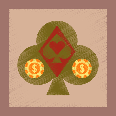 Poker logo icons in flat shading style illustration.のイラスト素材