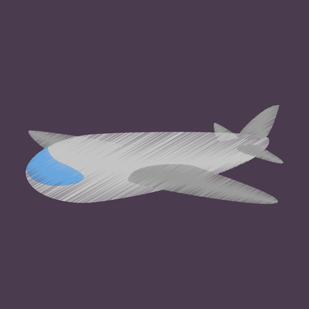 flat shading style icon Toy airplane travelのイラスト素材