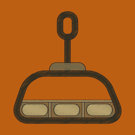 flat shading style icon Cabin ski liftのイラスト素材
