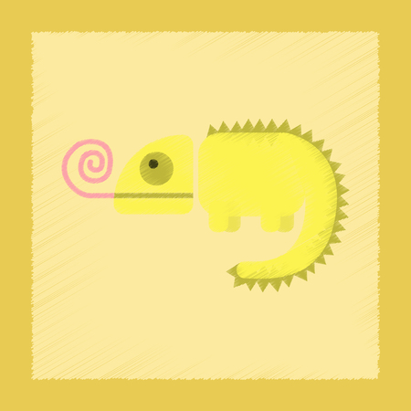 flat shading style icon reptile chameleonのイラスト素材