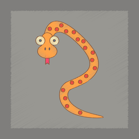 flat shading style icon Kids snakeのイラスト素材
