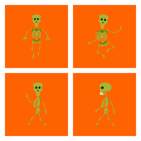 assembly flat illustration skeleton Halloween monsterのイラスト素材