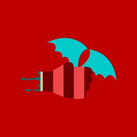 flat icon on background of hand batのイラスト素材