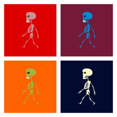 assembly flat illustration skeleton Halloween monsterのイラスト素材