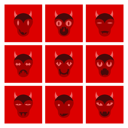assembly flat icons halloween monsterのイラスト素材