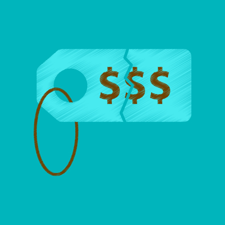 flat shading style icon sale tag moneyのイラスト素材