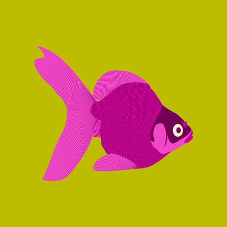 Vector illustration in flat style goldfishのイラスト素材