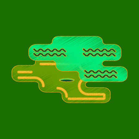 Flat shading style icon golf hole.のイラスト素材