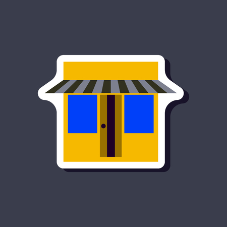 Paper sticker on stylish background, shopのイラスト素材